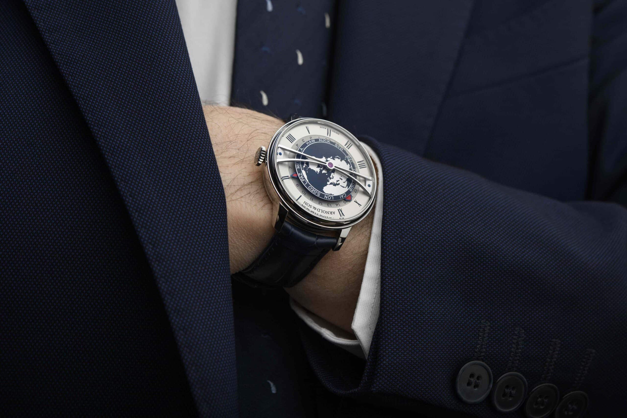 Arnold&Son Globetrotter 42 Steel Blue lifestyle